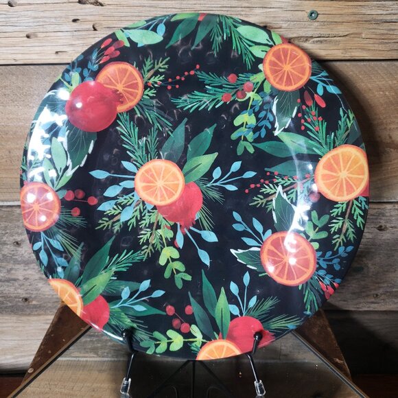 Robert Stanley Home for Christmas Melamine Dinner Plate NWT - Picture 1 of 5